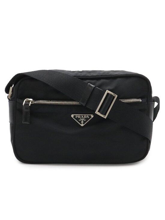 Prada Handbags - ★SOLD★ Prada Triangle Logo Shoulder Bag Pochette Crossbody Nylon Leather Nero